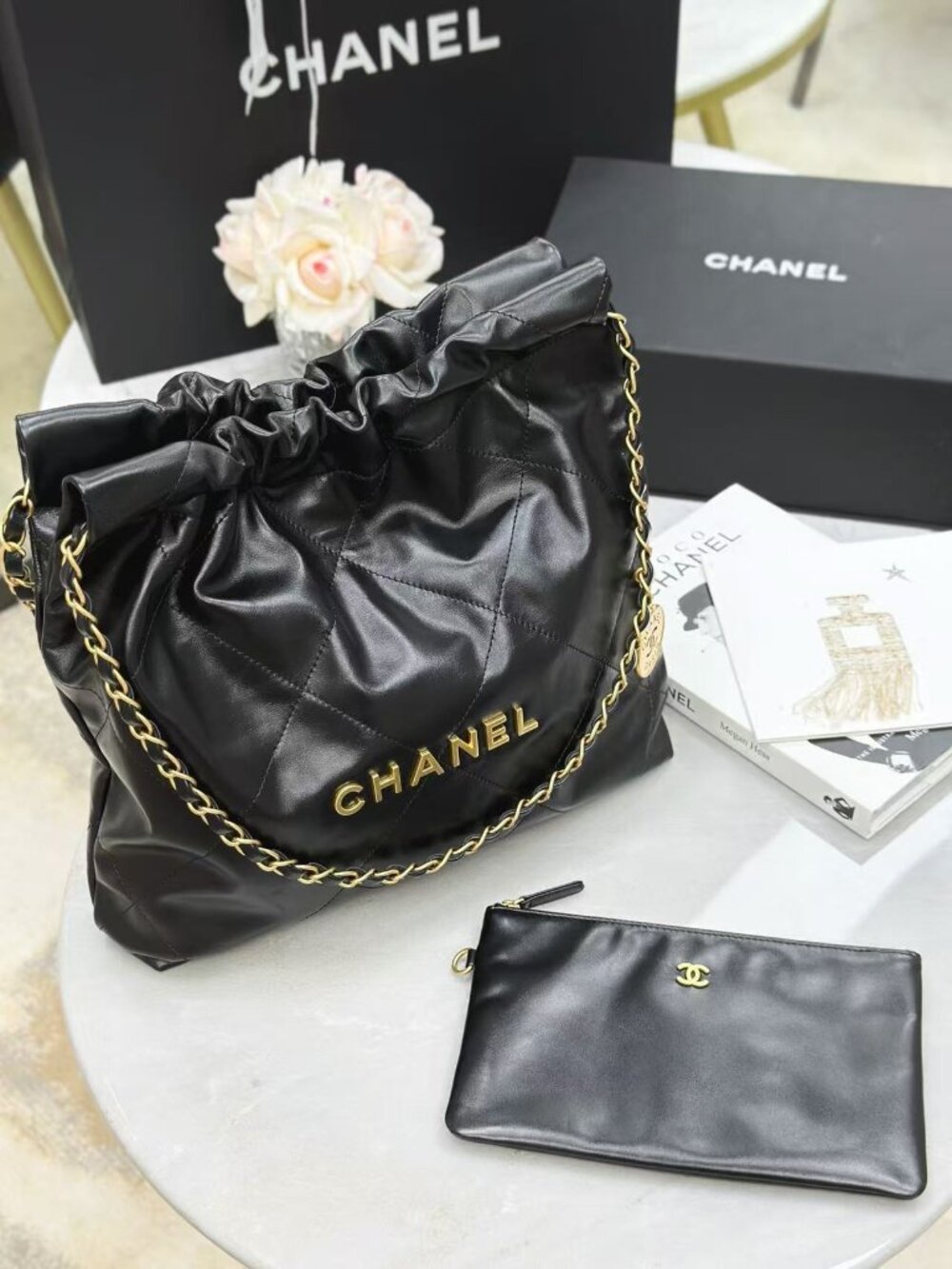 Chanel Small 22 Chain Hobo Quilted Calfskin - Picture 5 of 8
